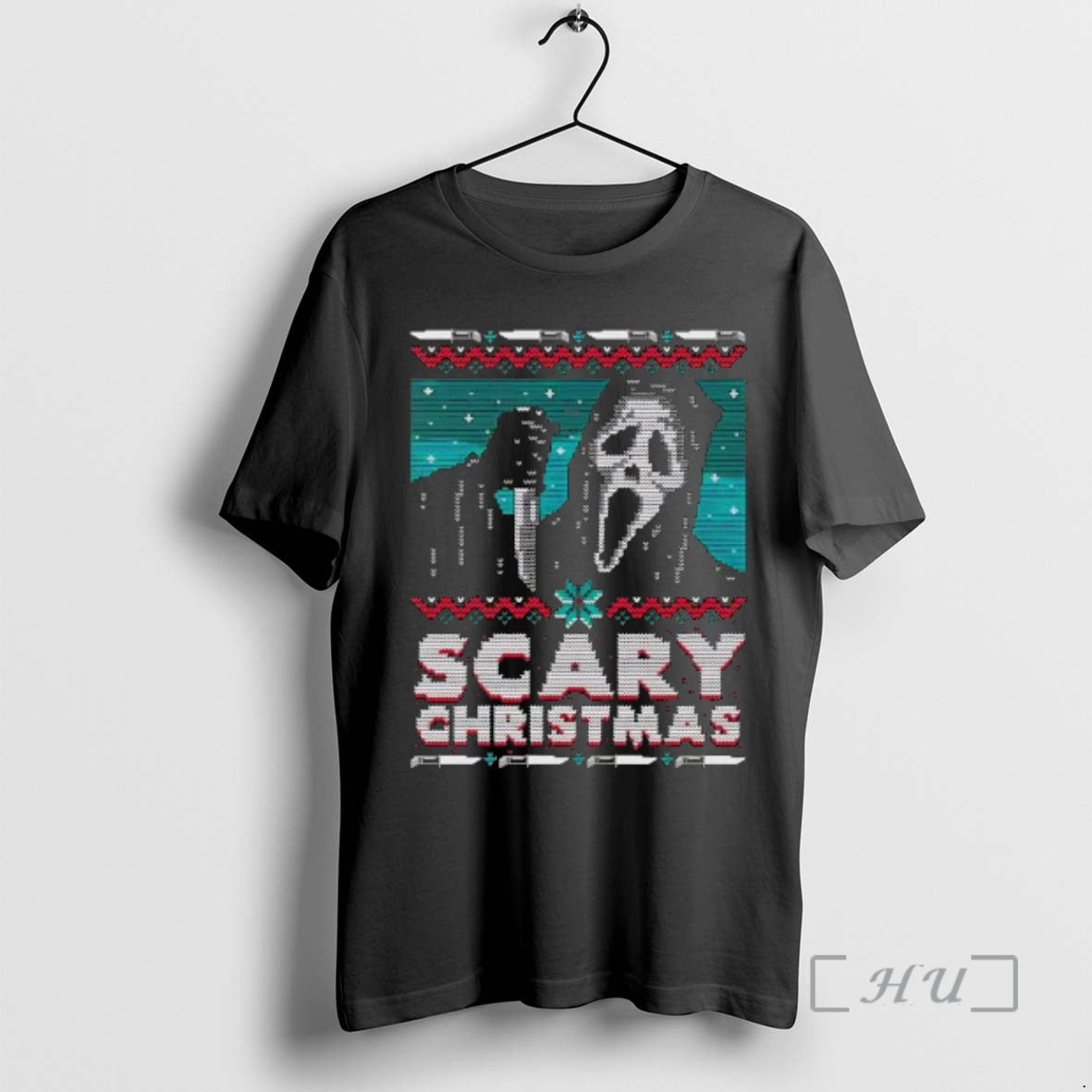 Officials Ghostface Holding Knife Scary Ugly Christmas