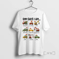 Officials God Says I Am Christmas Construction Trucks Bible Verse