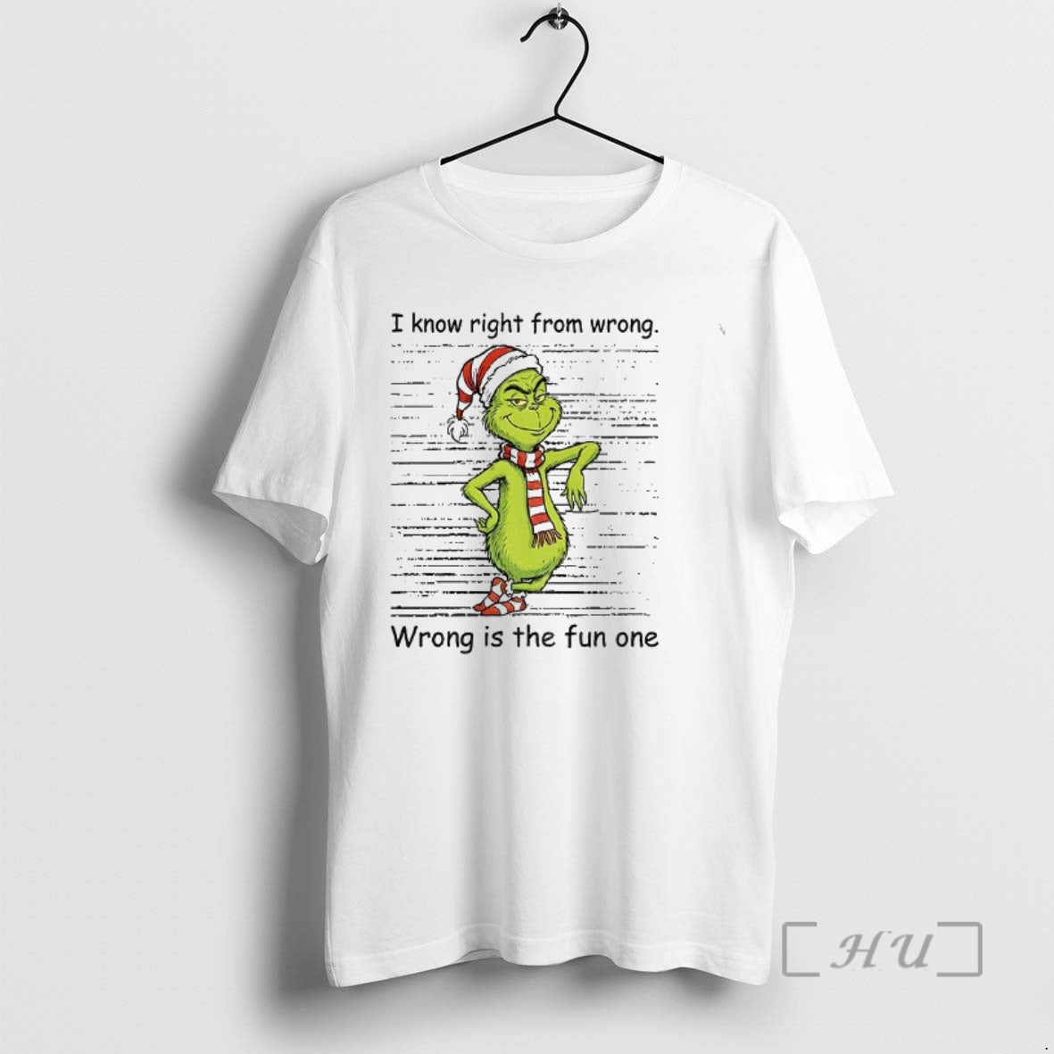 Officials Grinch Santa I Know Right From Wrong Wrong Is The Fun One Christmas Premium