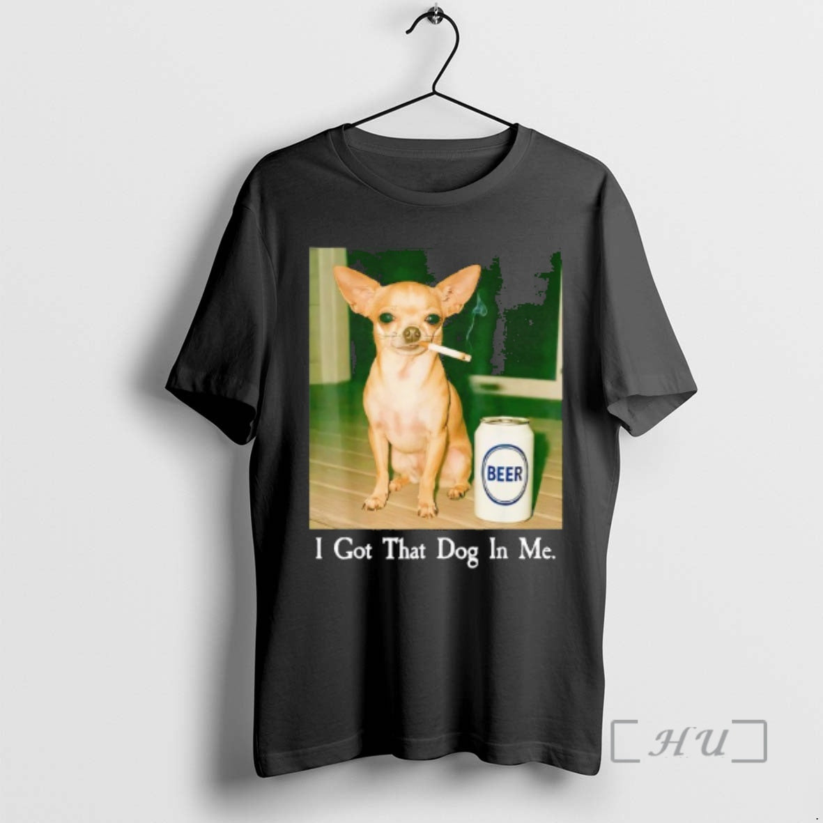 Officials I Got That Dog In Me Funny Chihuahua Smoking Beer Meme Premium T Shirts
