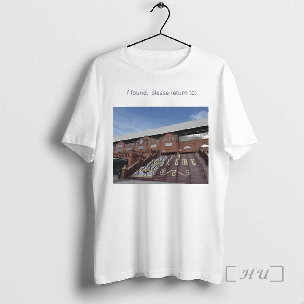 Officials If Found Please To Aston Villas Iconic Holte End Steps Graphic Premium T Shirts