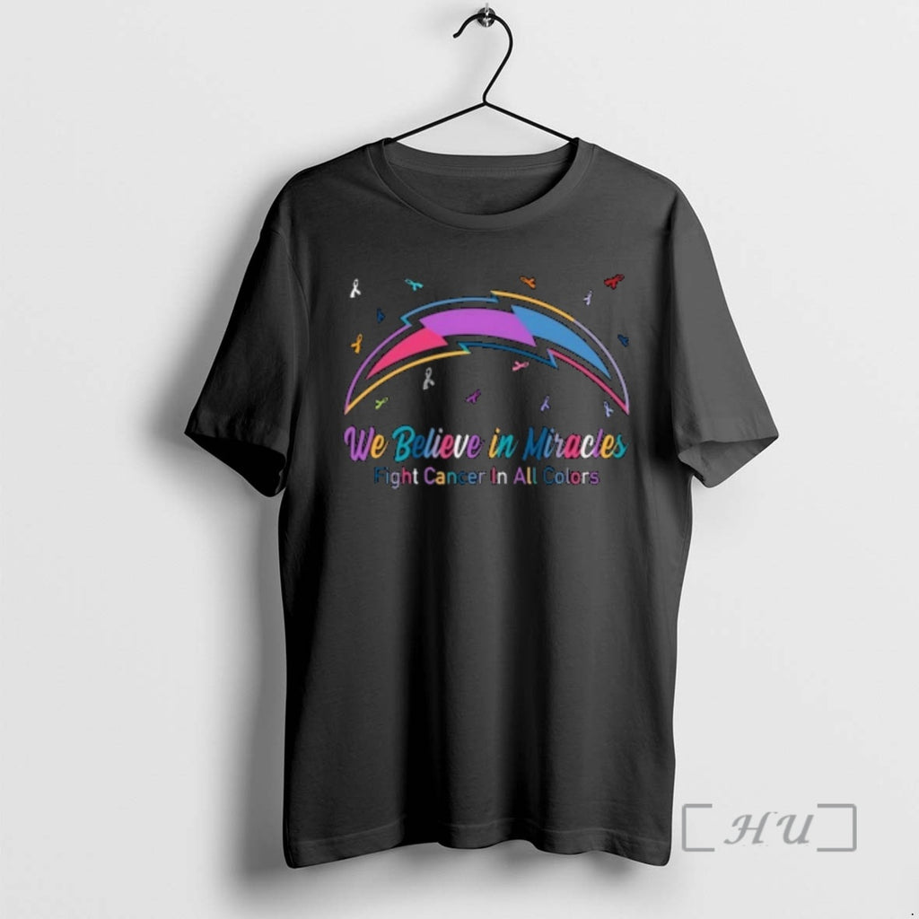 Officials Los Angeles Chargers We Believe In Miracles Fight Cancer In All Colors Premium