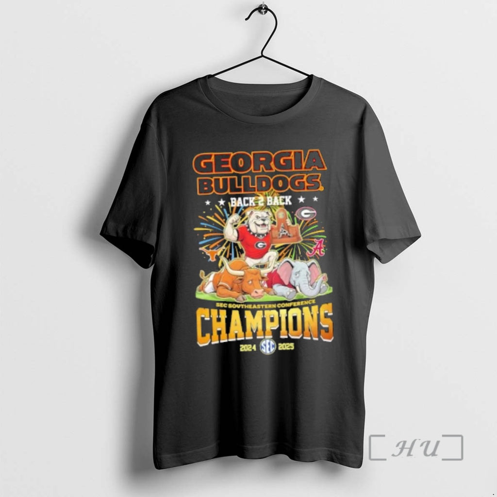 Officials Mascots Georgia Bulldogs Back 2 Back Sec Southeastern Conference Champions 2024 2025 Premium