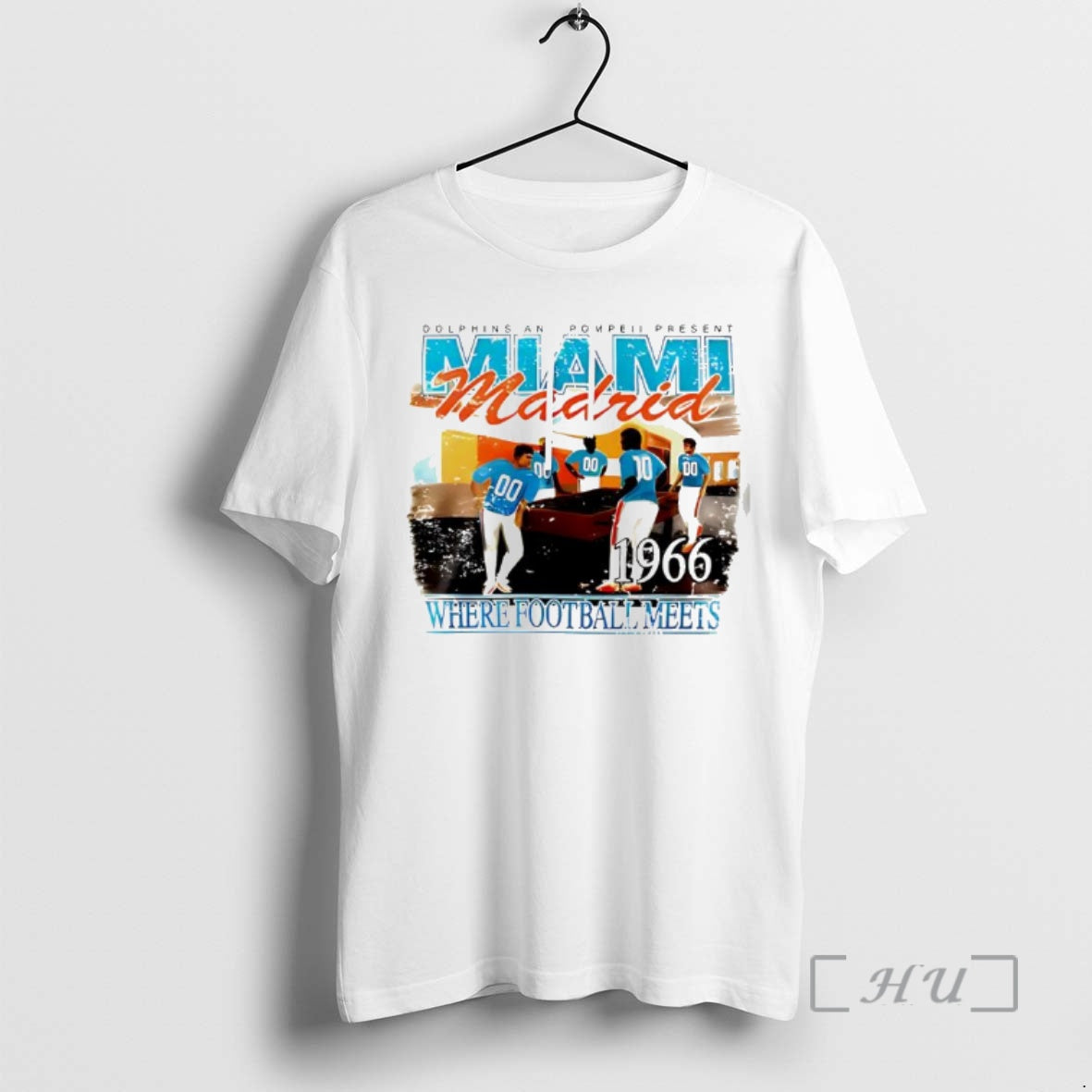 Officials Miami Dolphins Where Football Meets Dolphins An Pompeii Present Miami Madrid Premium T Shirts