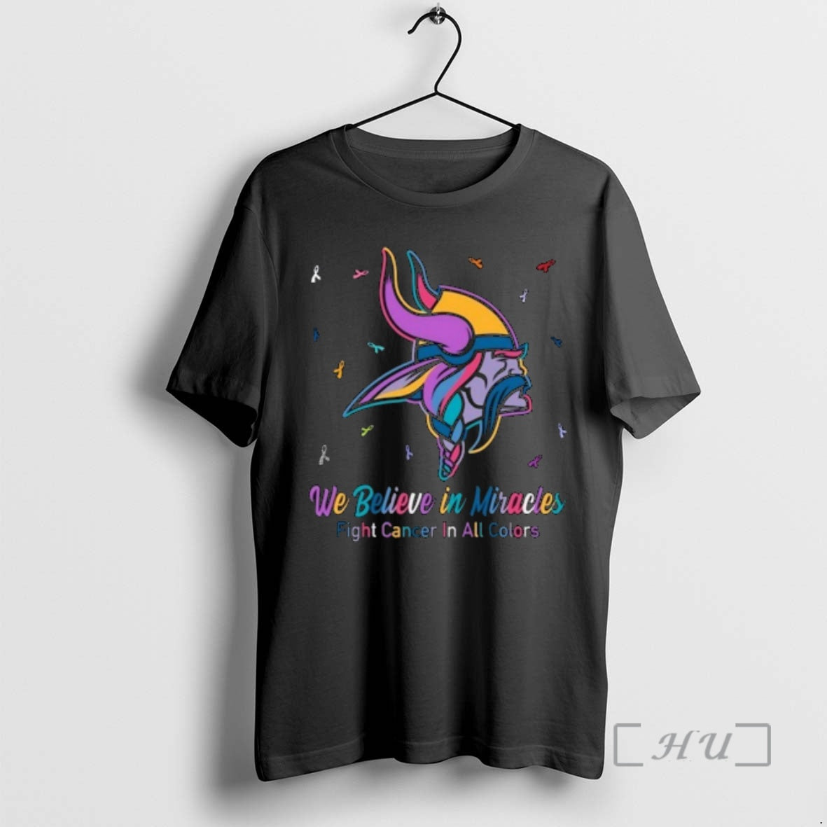 Officials Minnesota Vikings We Believe In Miracles Fight Cancer In All Colors Premium T Shirts