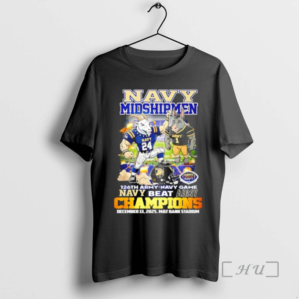 Officials Navy Midshipmen 126th Army Navy Game Champions Navy Beat Army Premium T Shirts Sweater