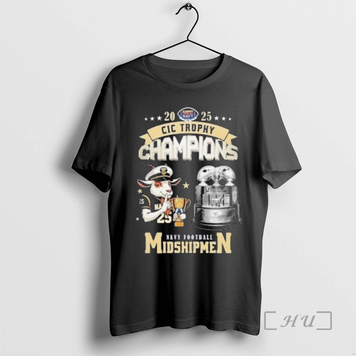 Officials Navy Midshipmen Football 2025 Cic Trophy Champions Mascot Circle Black Premium T Shirts Sweater
