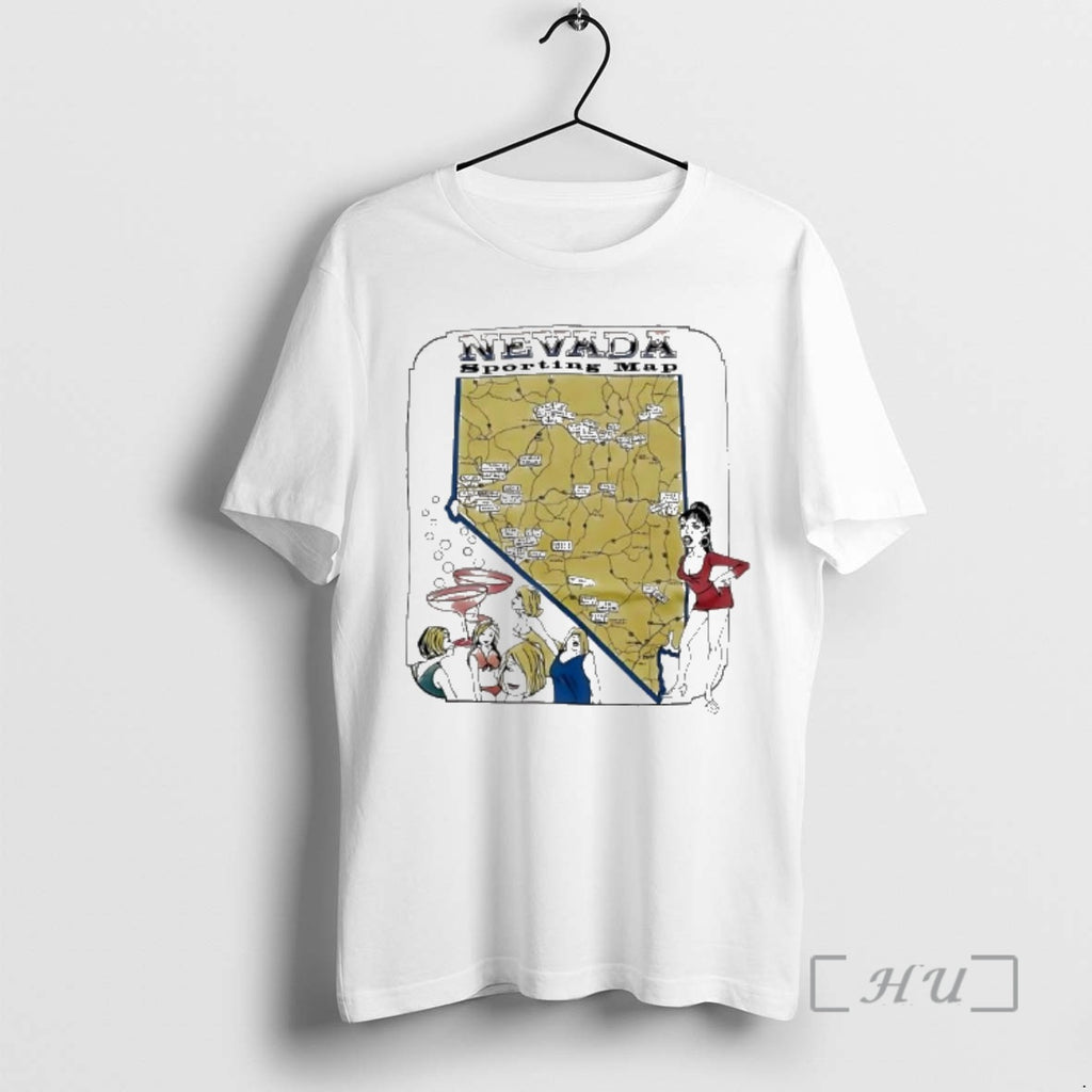Officials Nevada Sporting Map Cartoon Vintage