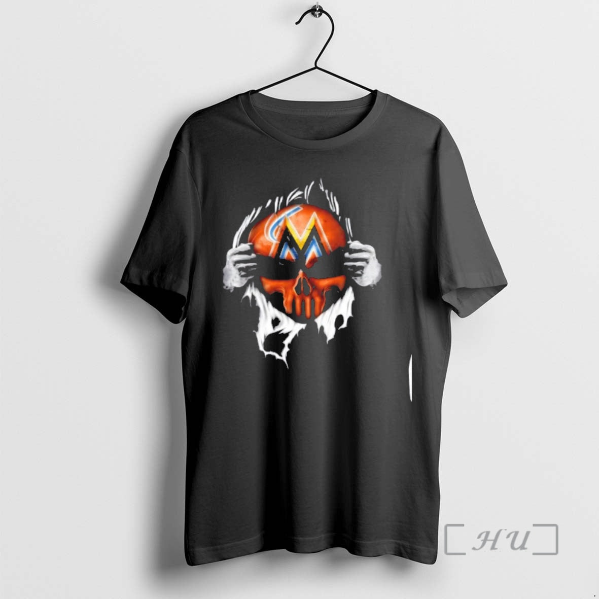 Officials Ripped From The Chest Skull Deep Miami Marlins Till The Grave Premium T Shirts