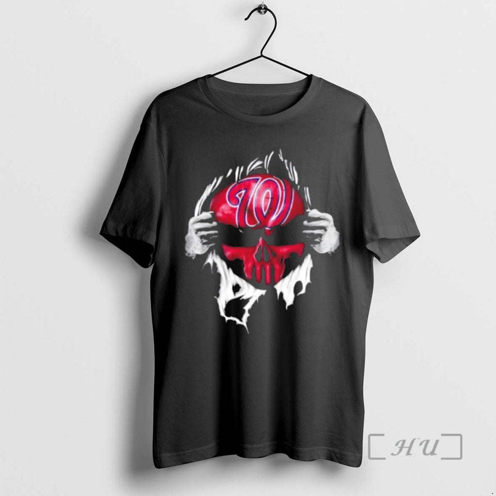 Officials Ripped From The Chest Skull Deep Washington Nationals Till The Grave Premium T Shirts