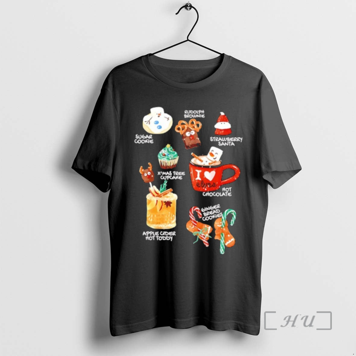 Officials Rudolph Brownie Sugar Cookies Hot Chocolate Strawberry Santa Merry Christmas 2025 Premium T Shirts