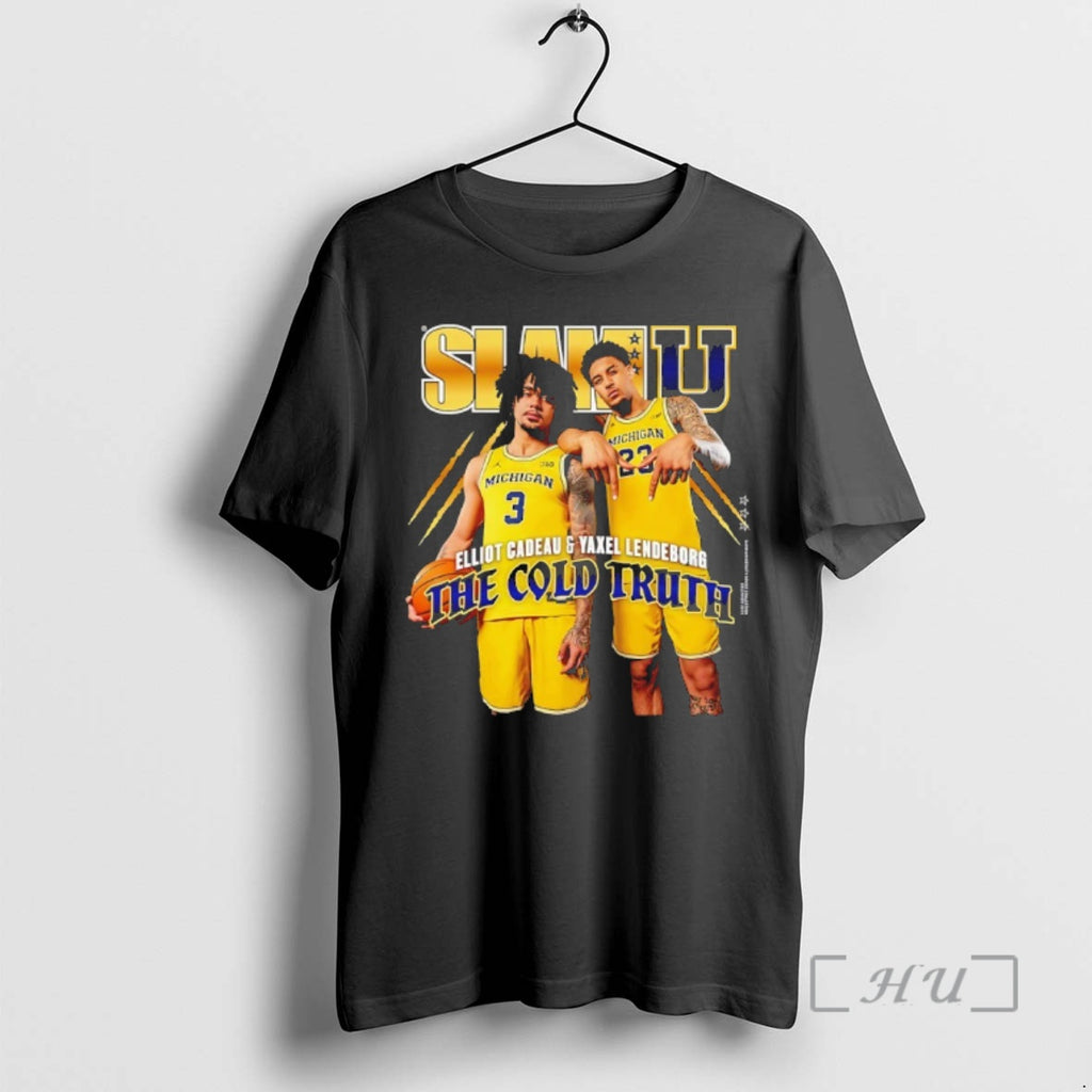 Officials Slamu Michigan Wolverines Yaxel Lendeborg And Elliot Cadeau The Cold Truth Premium T Shirts