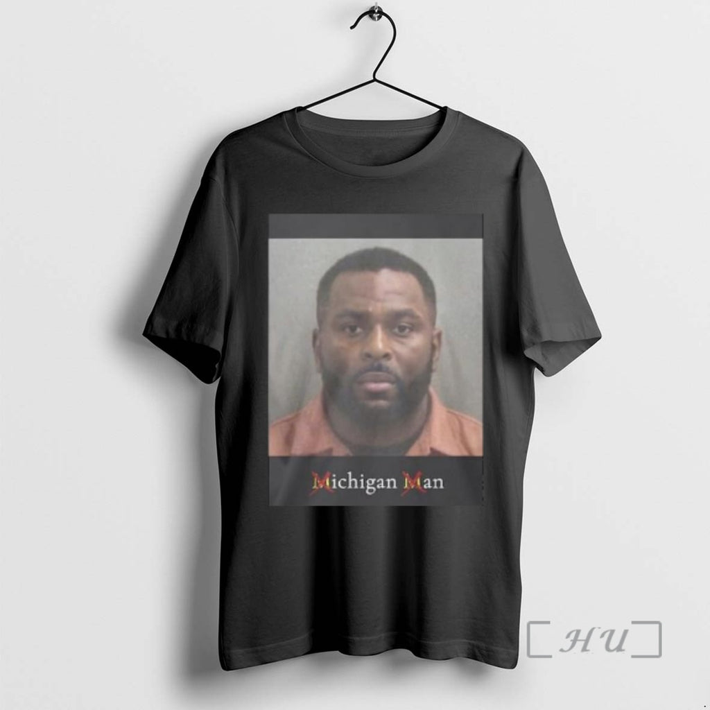 Officials Sherrone Moore Mugshot Meme Michigan Man Circle Black