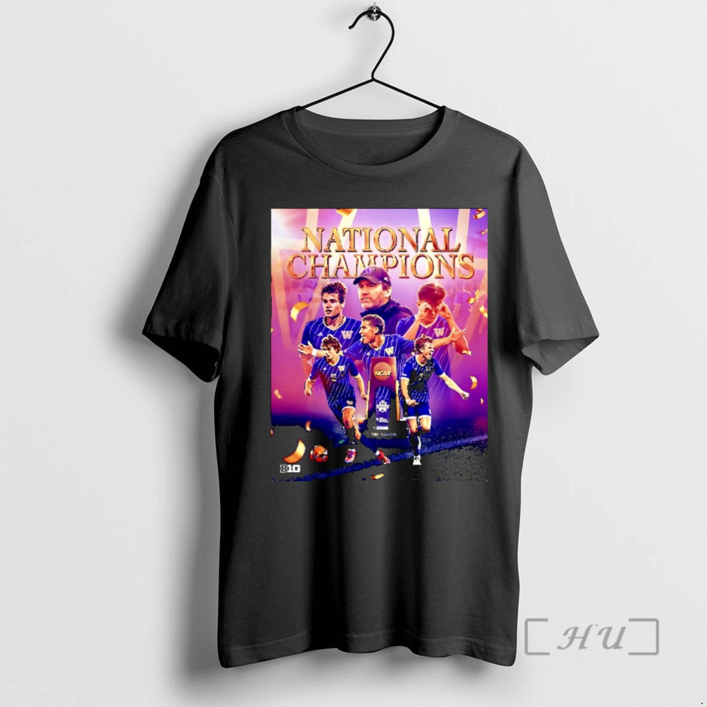 Officials Washington Husky 2025 Ncaa Mens Soccer National Champions Trophy Christmas Premium T Shirts Sweater