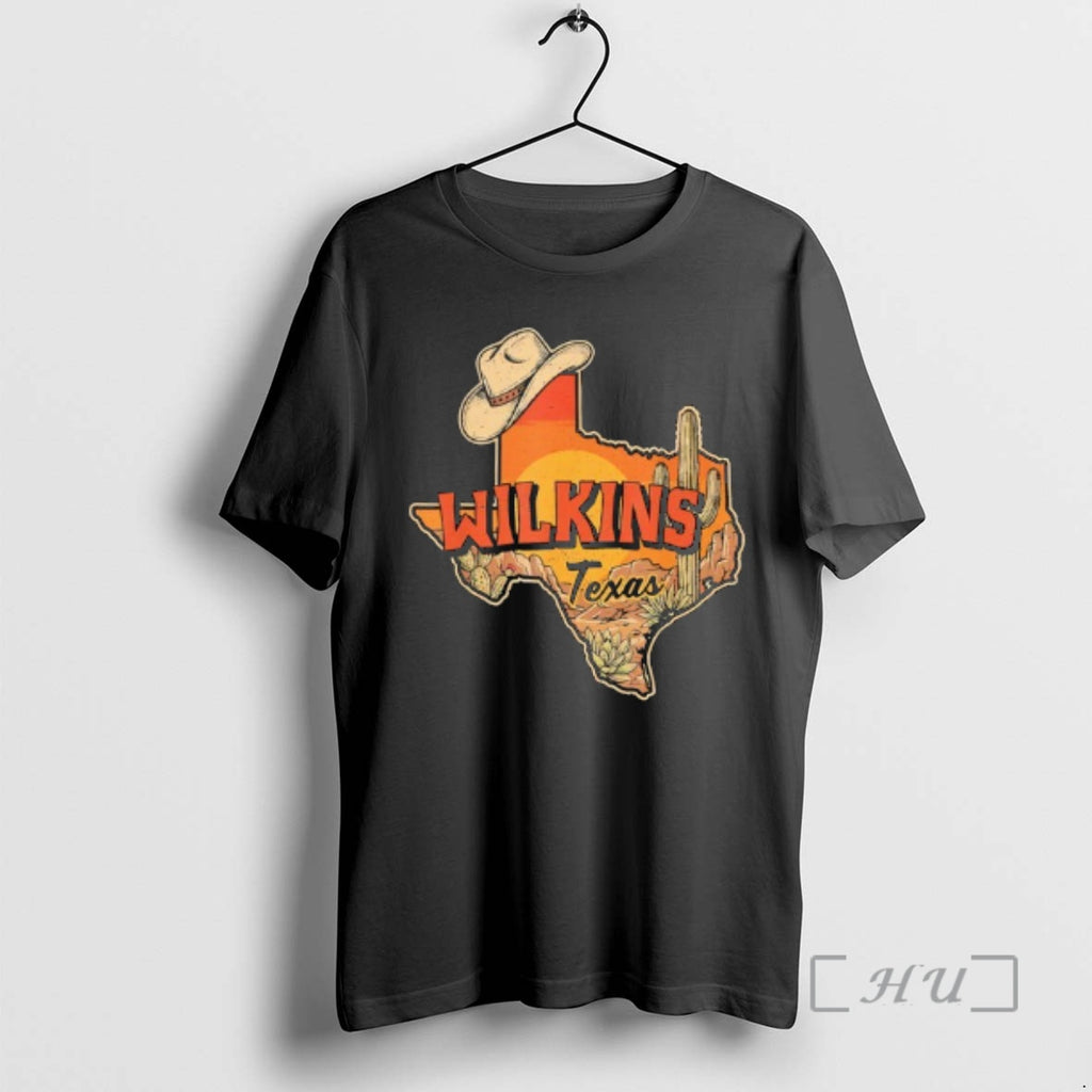 Officials Wilkins Texas Vintage Cowboy Hat Desert Cactus Sunset