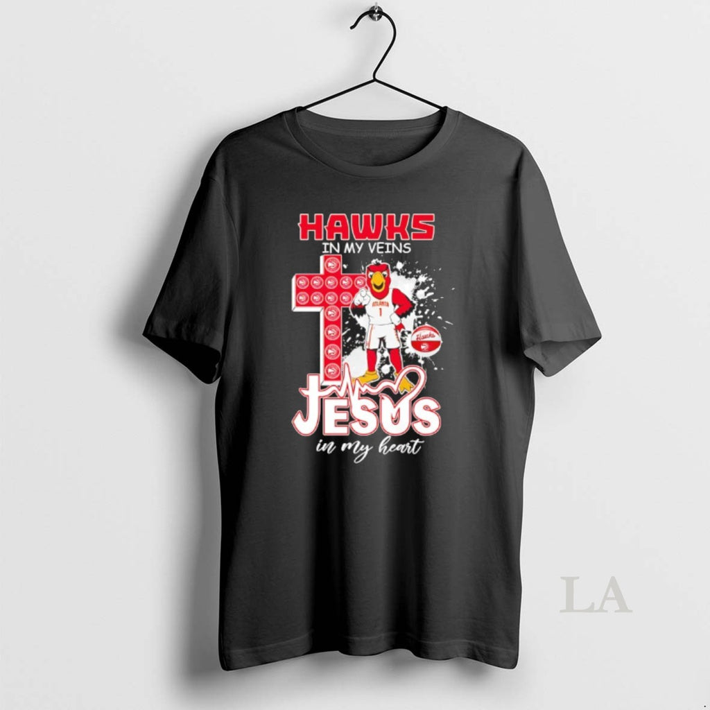 Original Atlanta Hawks In My Veins Jesus In My Heart Mascot
