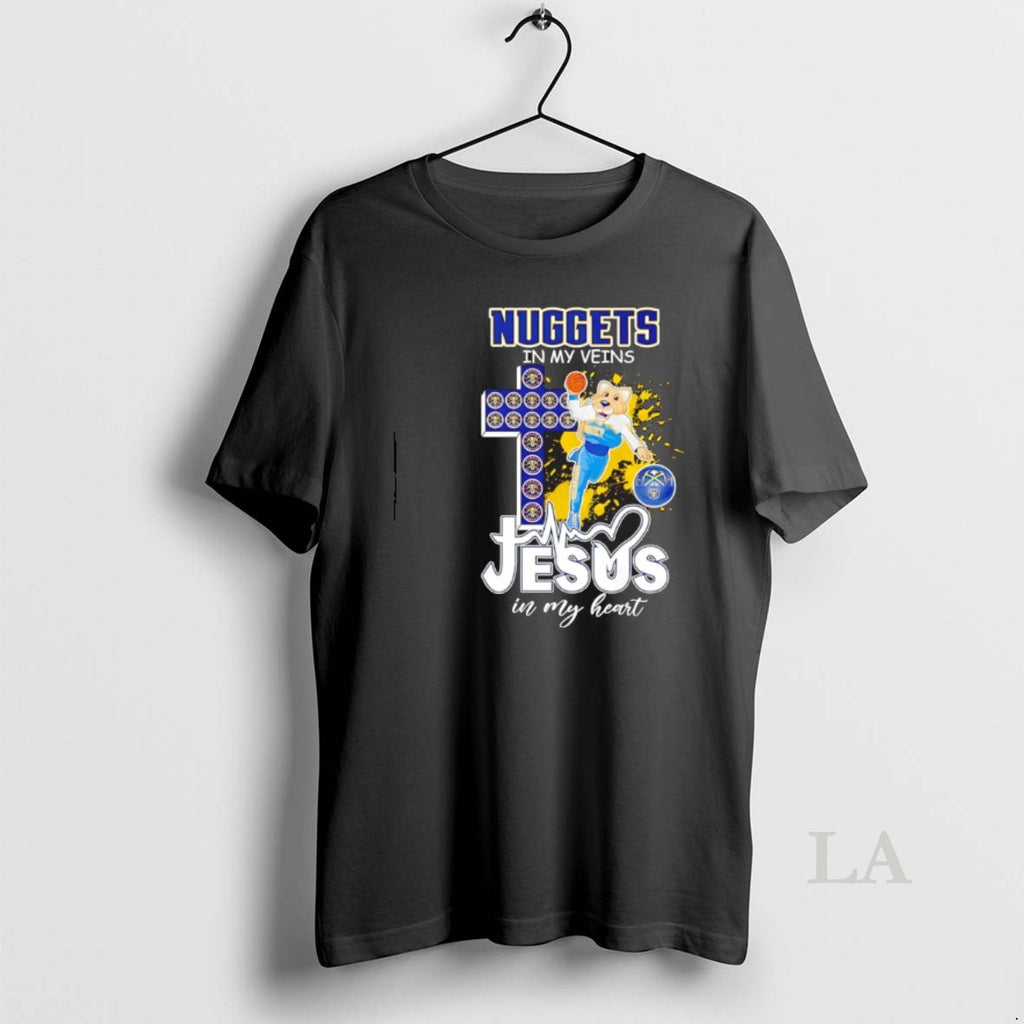 Original Denver Nuggets In My Veins Jesus In My Heart Mascot