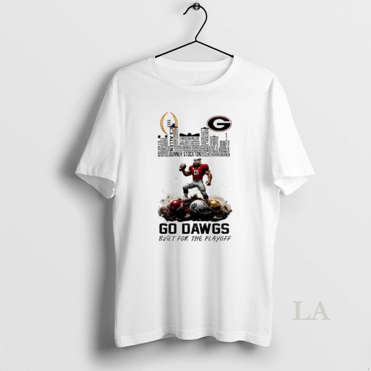 Original Georgia Bulldogs Bulit For Playoff 2025 2026 Cfp Mascot Skyline