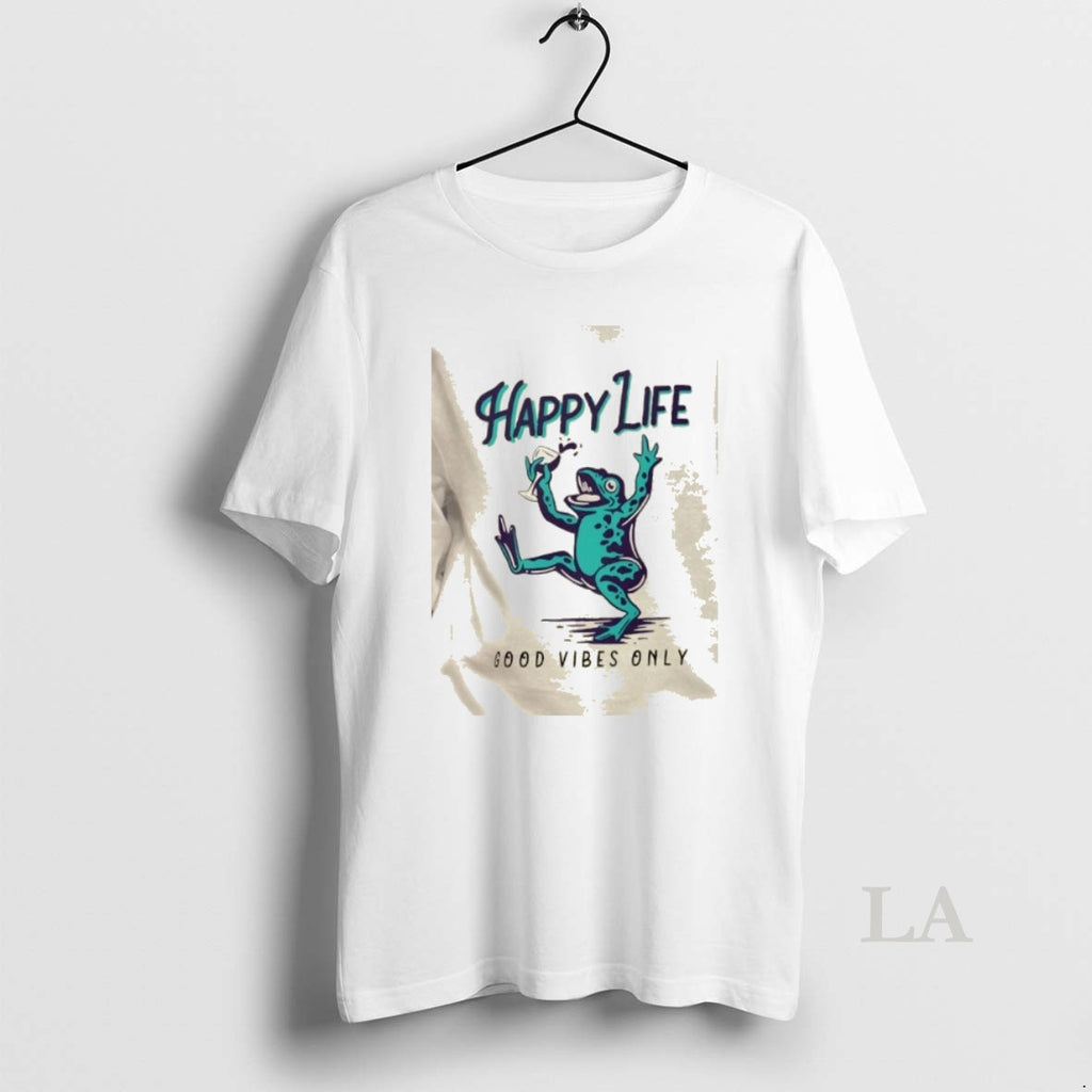 Original Happy Life Good Vibes Only Frog
