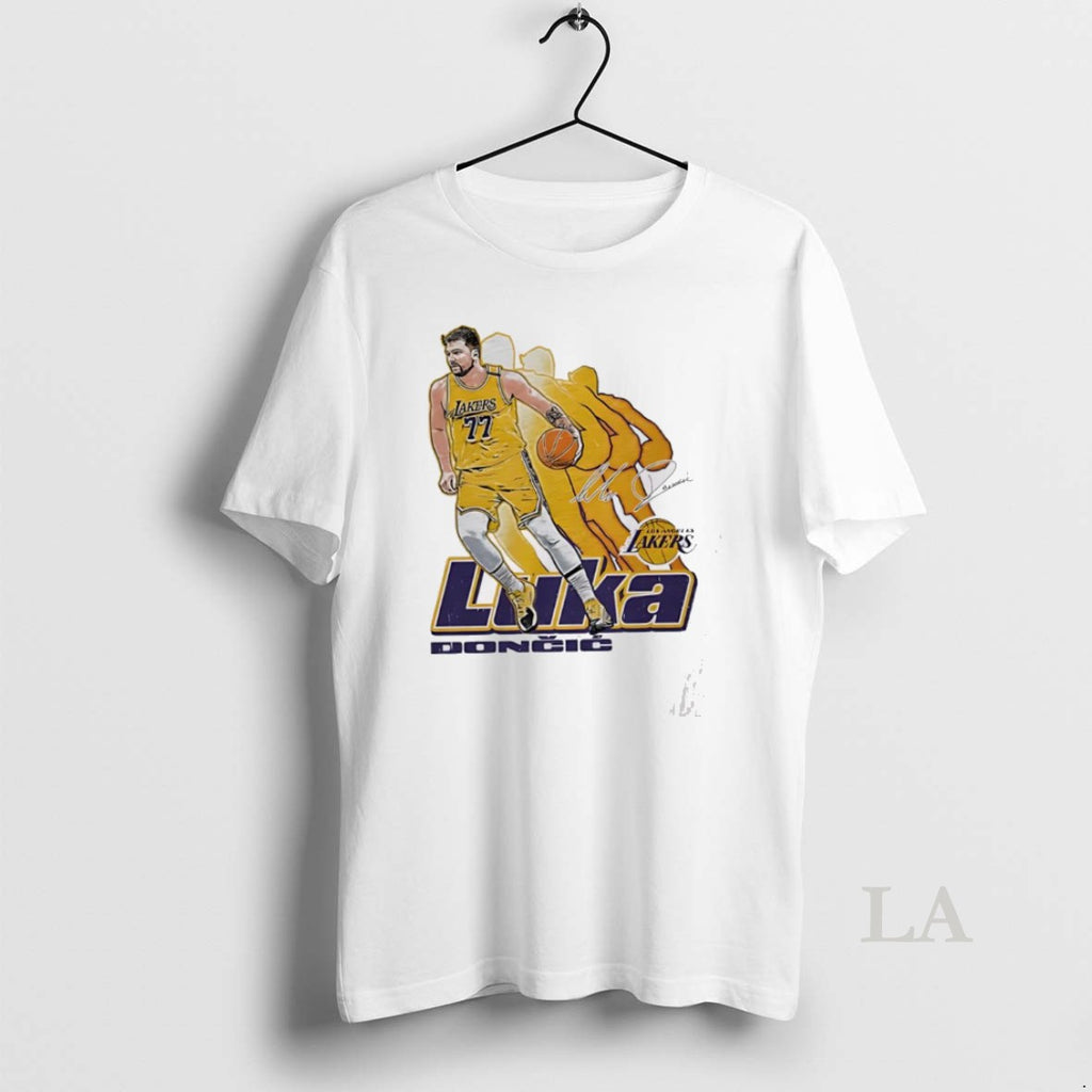 Original Luka Doncic Los Angeles Lakers Signature 77 Retro Vibe Graphic