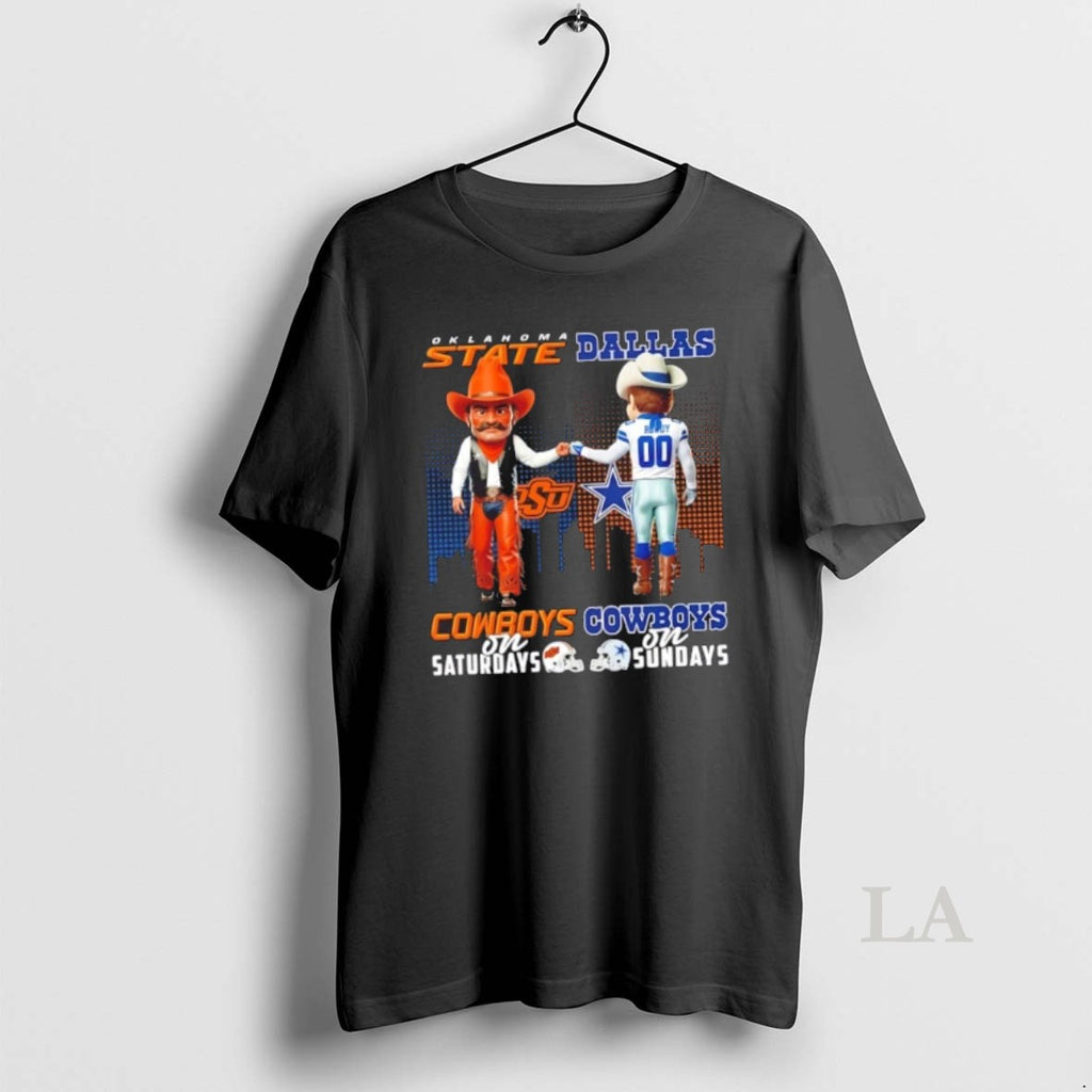 Original Mascots Oklahoma State Cowboys On Saturdays X Dallas Cowboys On Sundays Skyline