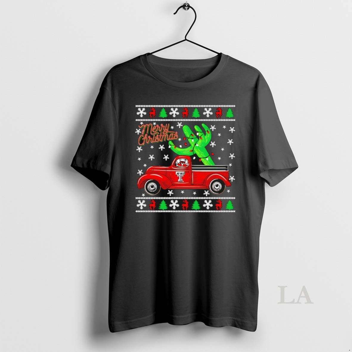 Original Merry Christmas Texas Tech Red Raiders Cactus Truck