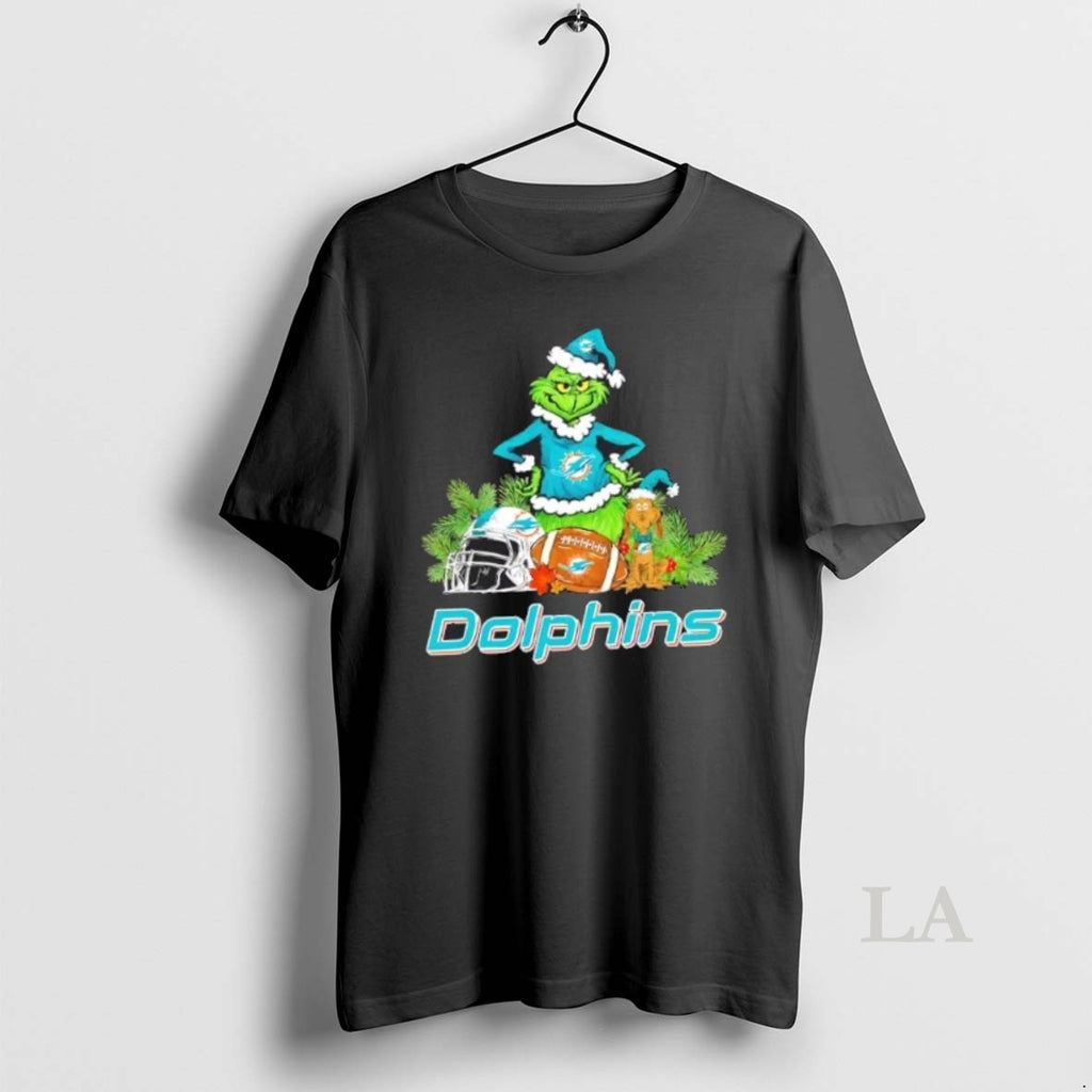 Original Miami Dolphins Football X Grinch Merry Christmas Graphic