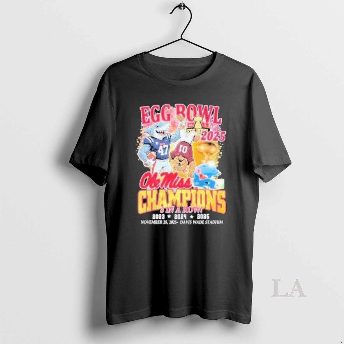 Original Ole Miss Mascot Beat Msu 3 In A Row Egg Bowl Champions