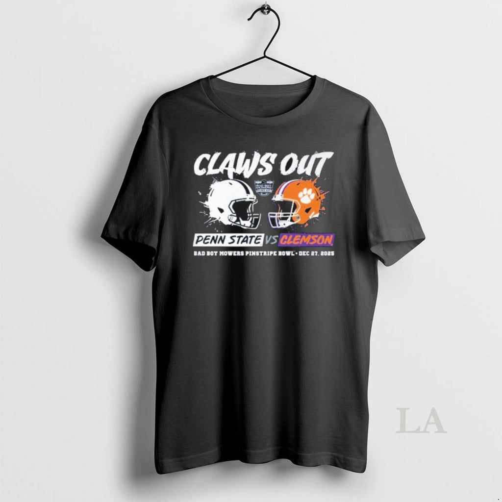Original Penn State Vs Clemson 2025 Pinstripe Bowl Claws Out Dueling Helmets