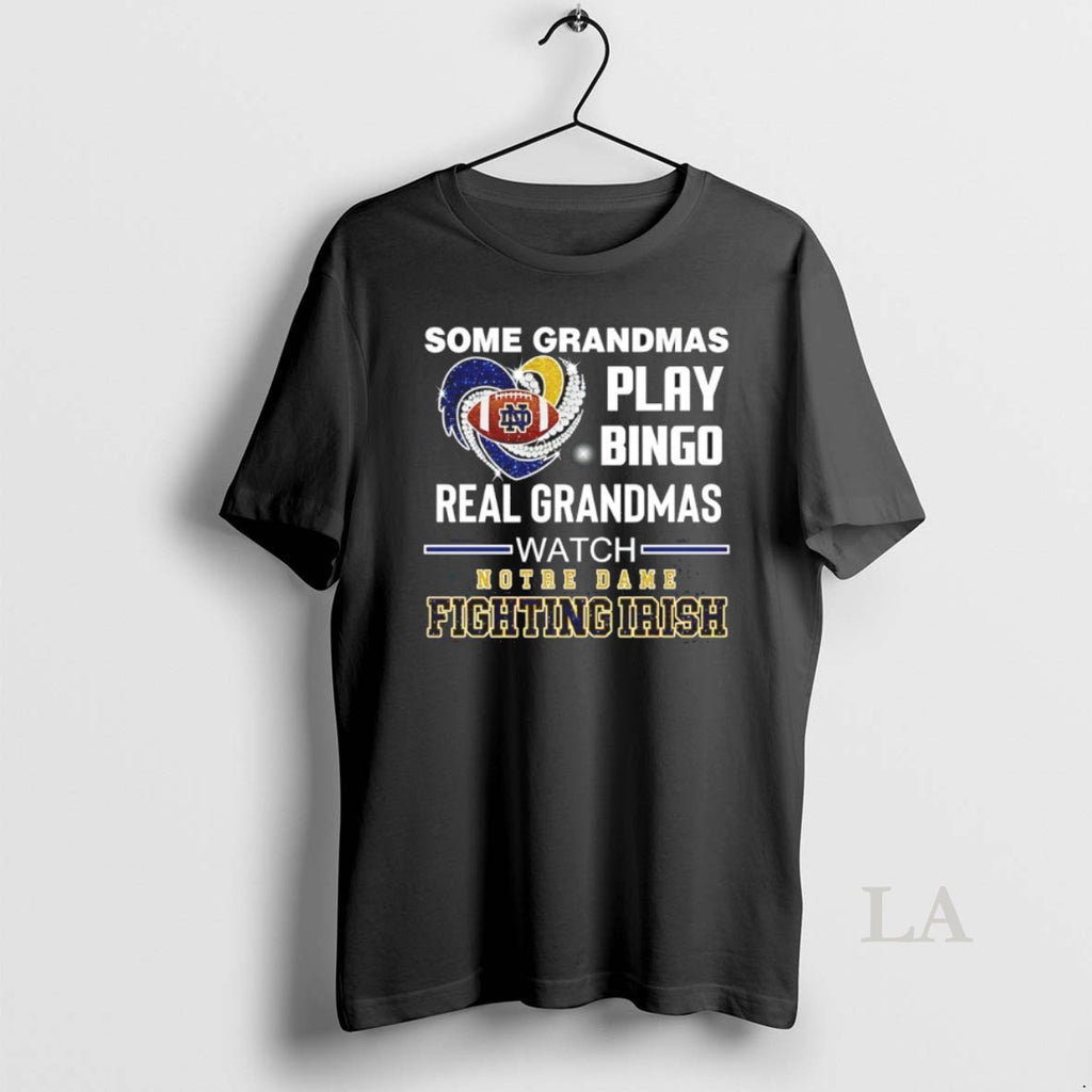 Original Some Grandmas Play Bingo Real Grandmas Watch Notre Dame Fighting Irish Diamond Heart