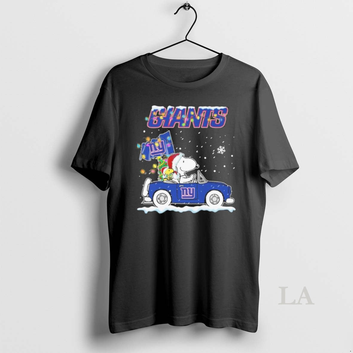 Original The Peanuts X New York Giants Driving Car Christmas