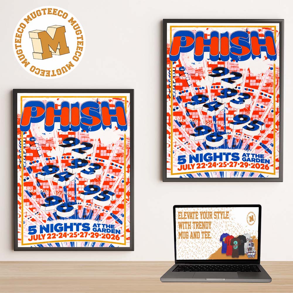 Phish New York City 2026 Event Poster 5 Night At Madison Square Garden On July 22 24 25 27 And 29 2026 Home Decor Poster Canvas