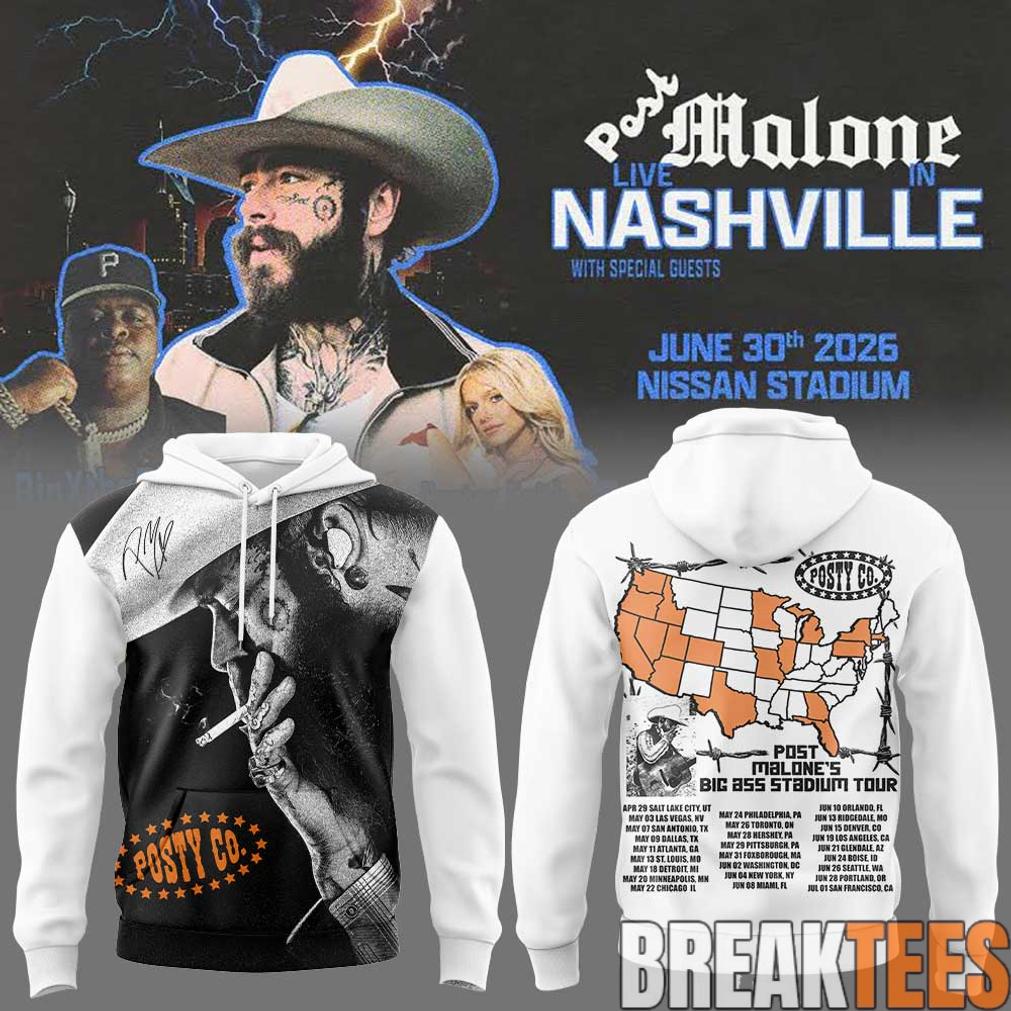 Post Malone Big Ass Stadium Tour 2026 With BigXthaPlug And Carter Faith Hoodie