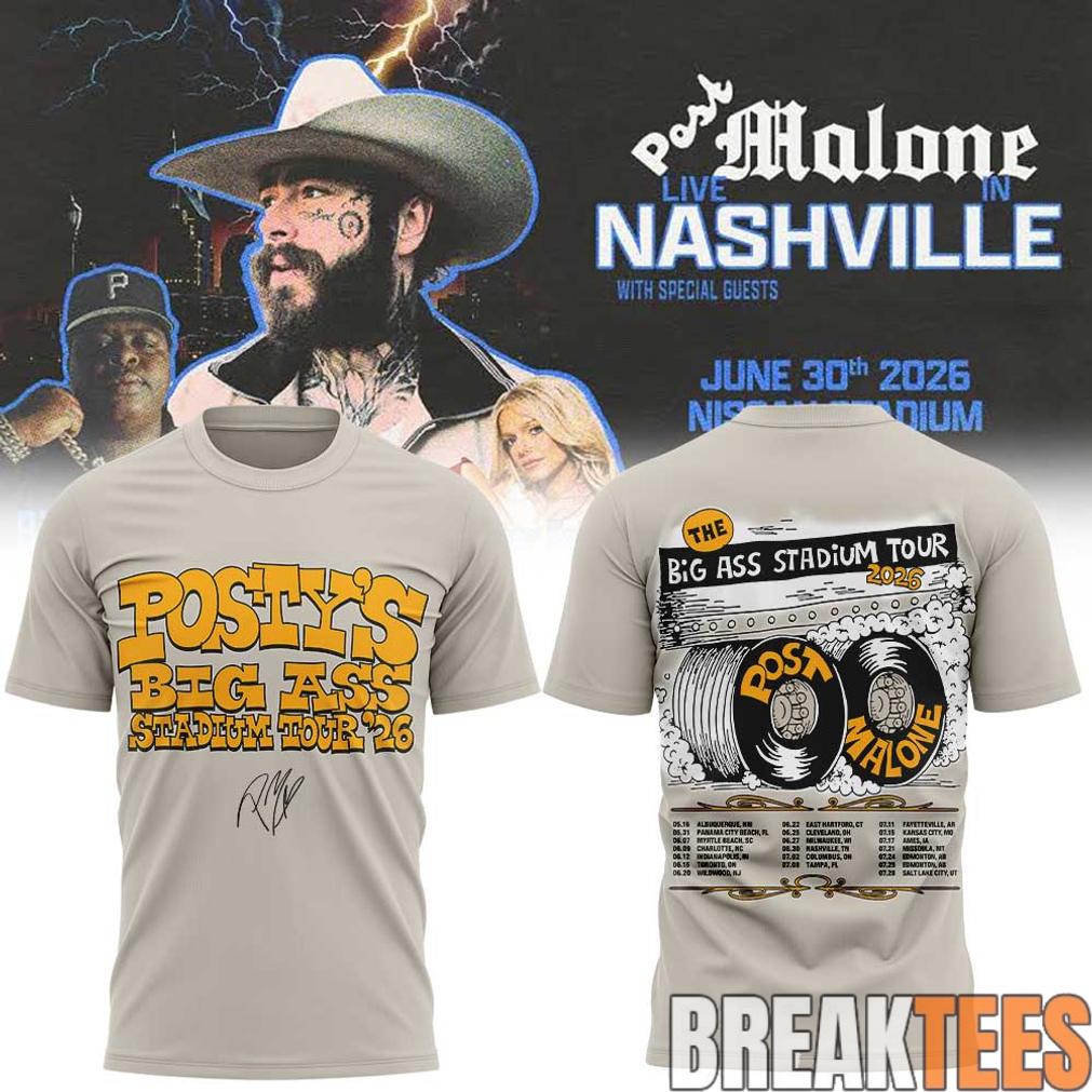 Post Malone Big Ass Stadium Tour 2026 With BigXthaPlug And Carter Faith Shirt