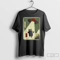 Premium Black Cat Ufo Abduction Japanese Cat Alien