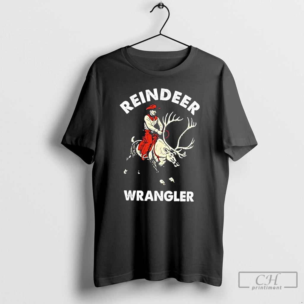 Premium Christmas Riding A Reindeer Cowboy Cowgirl