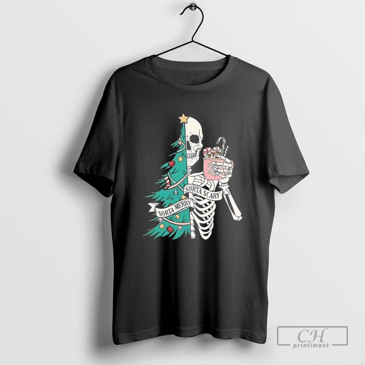 Premium Christmas Sorta Merry Sorta Scary Skeleton Xmas Shirt Sweater