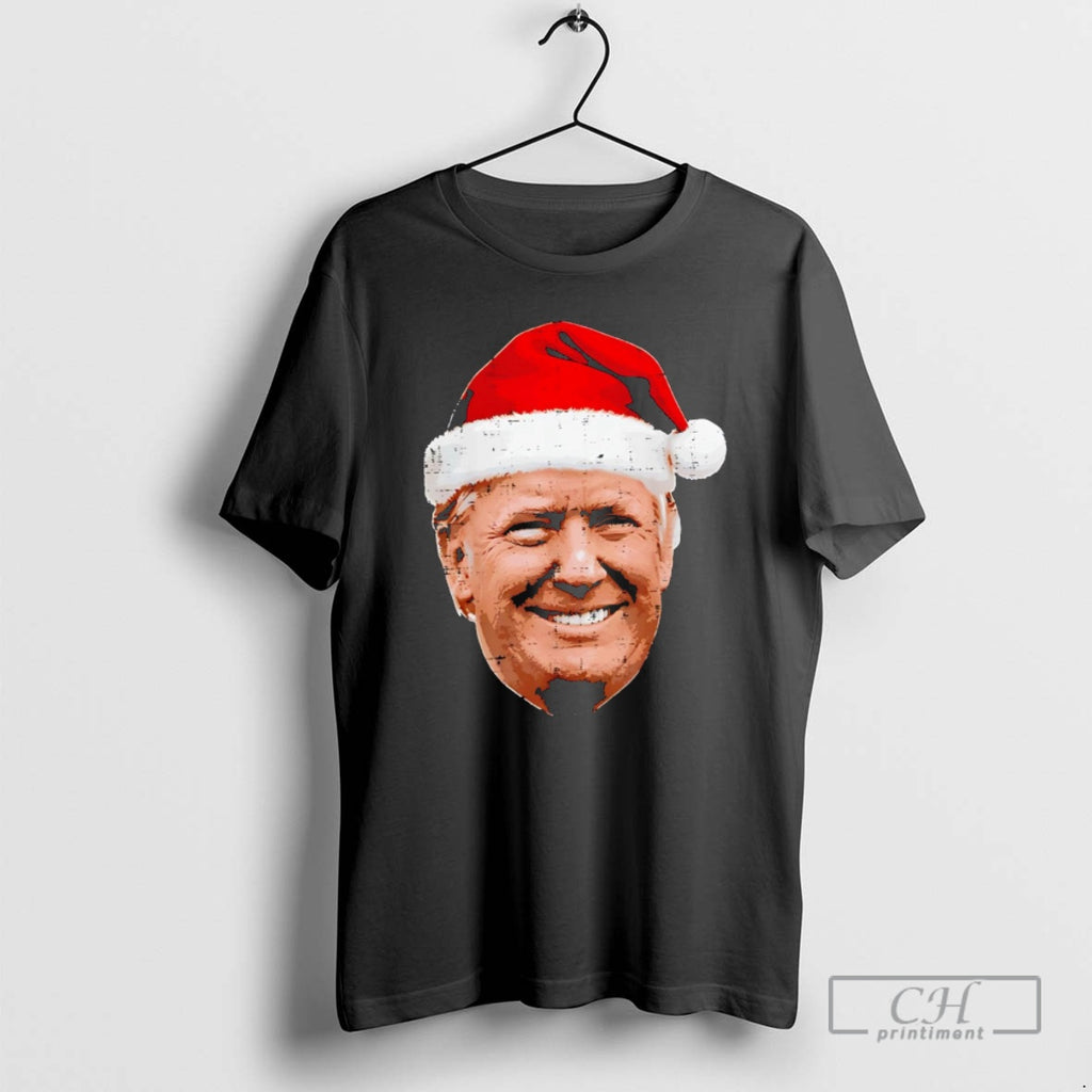 Premium Christmas Trump Face Santa Funny Xmas Meme Shirt Sweater