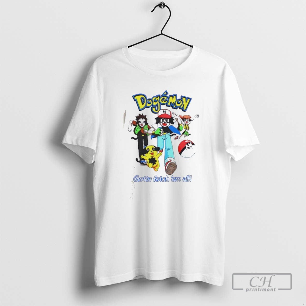 Premium Dogemon Gotta Fetch Em All Funny Cartoon Shirt Sweater