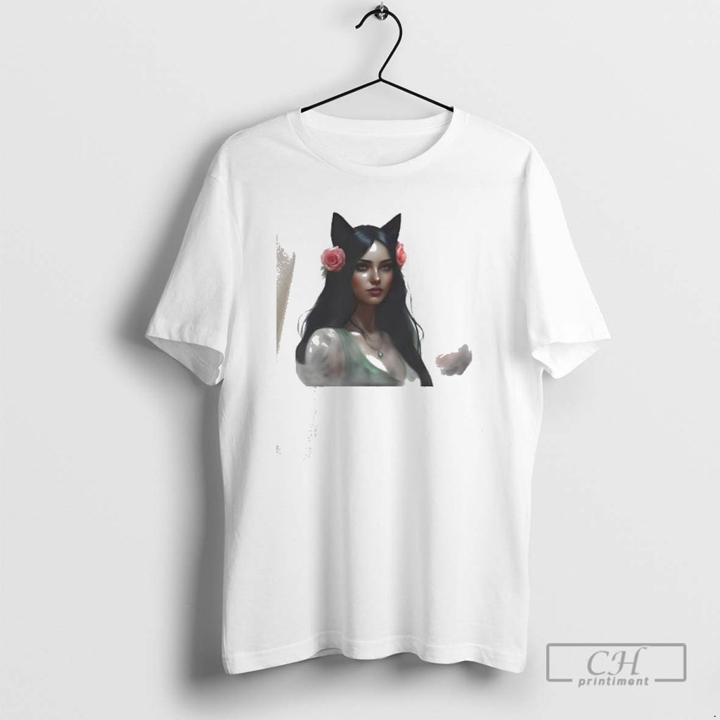 Premium Flower Cat Girl Shirt Sweater