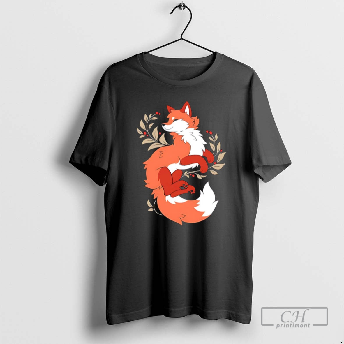Premium Fox Red Cartoon Style Shirt Sweater