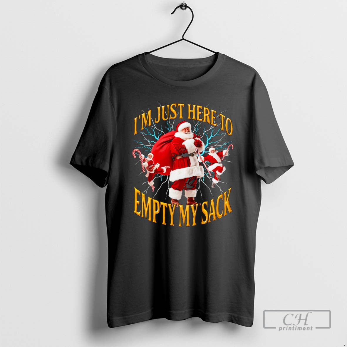 Premium Im Just Here To Empty My Sack Santa Shirt Sweater