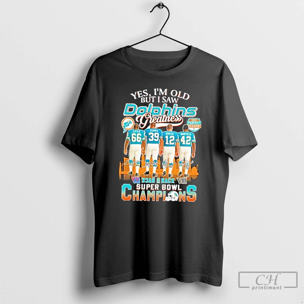 Premium Little Csonka Griese Warfield Yes Im Old But I Saw Miami Dolphins Greatness Skyline
