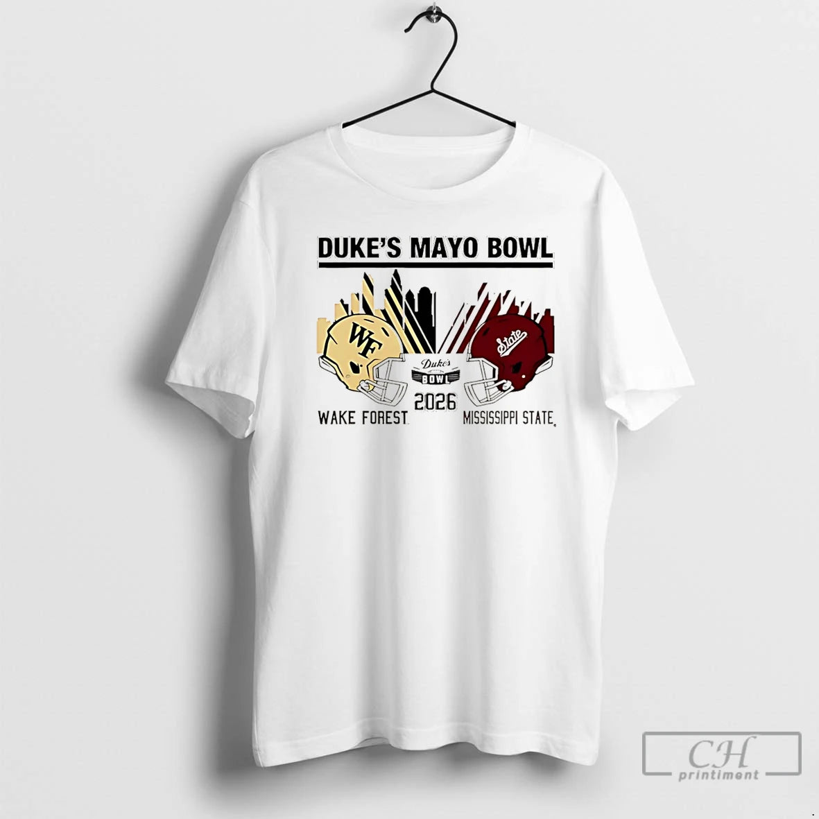 Premium Mississippi State Vs Wake Forest 2026 Dukes Mayo Bowl Match Up Christmas T Shirts