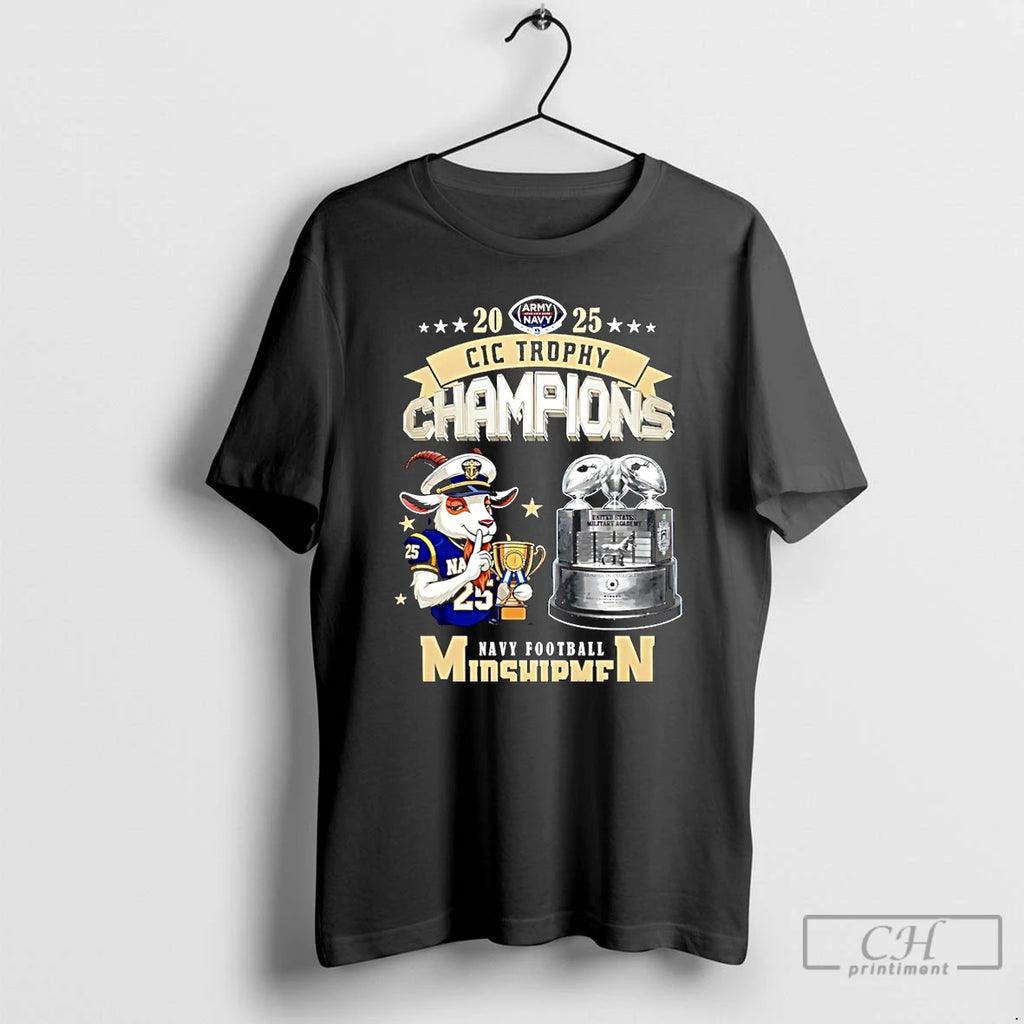 Premium Navy Midshipmen Football 2025 Cic Trophy Champions Mascot Christmas