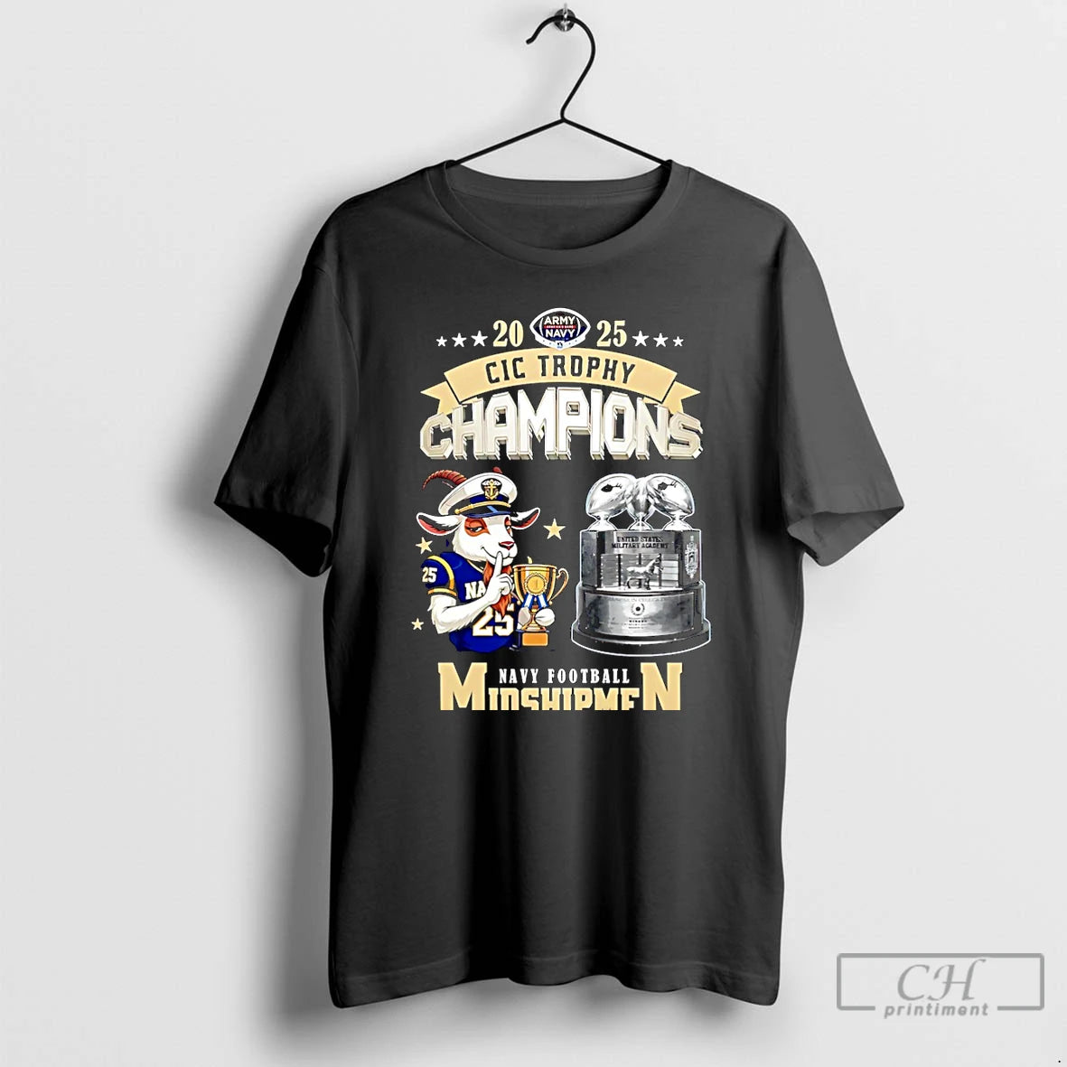 Premium Navy Midshipmen Football 2025 Cic Trophy Champions Mascot Christmas