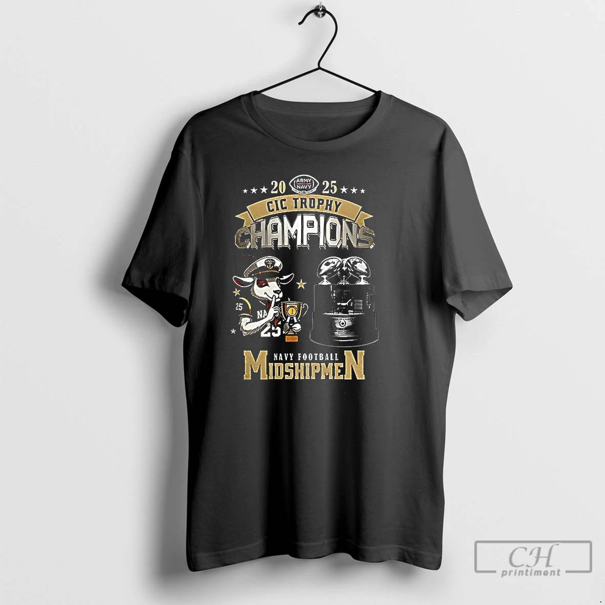Premium Navy Midshipmen Football Cic Trophy Champions 2025 Mascot