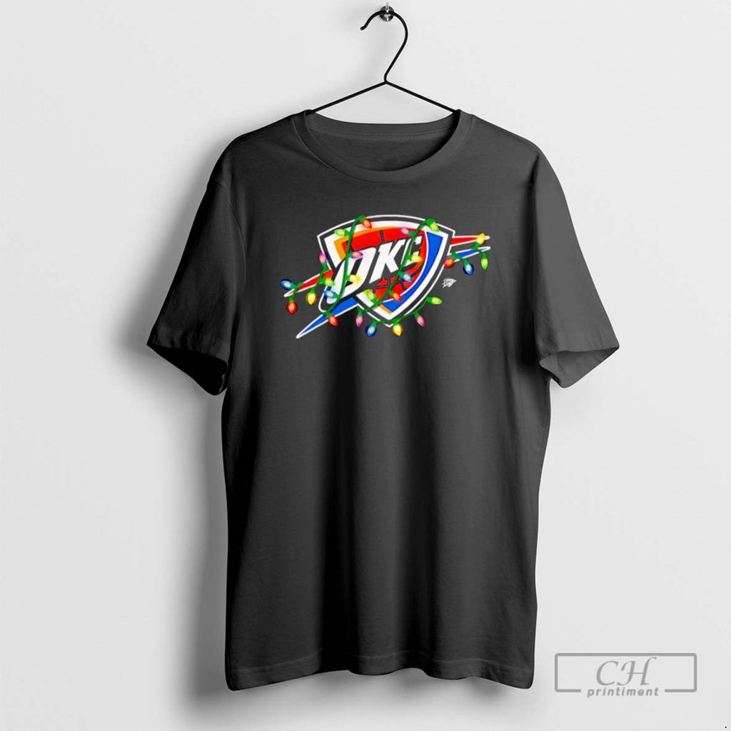Premium Oklahoma City Thunder Logo Lights Merry Christmas Shirt Sweater