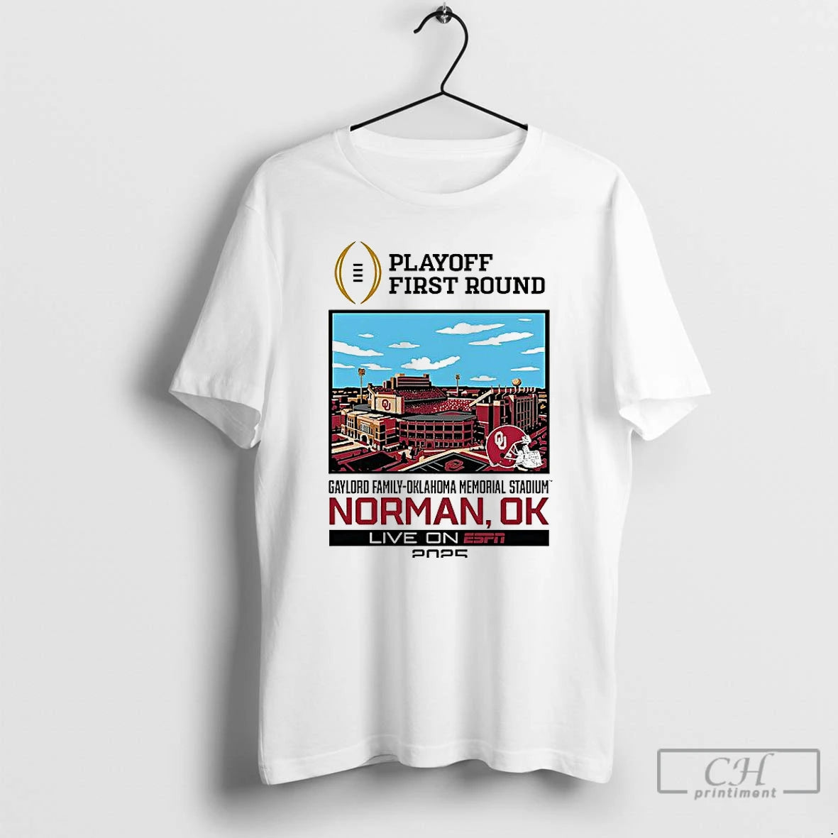 Premium Oklahoma Sooners Ncaa Cfp 2025 First Round Live From Gaylord Family Stadium T Shirts