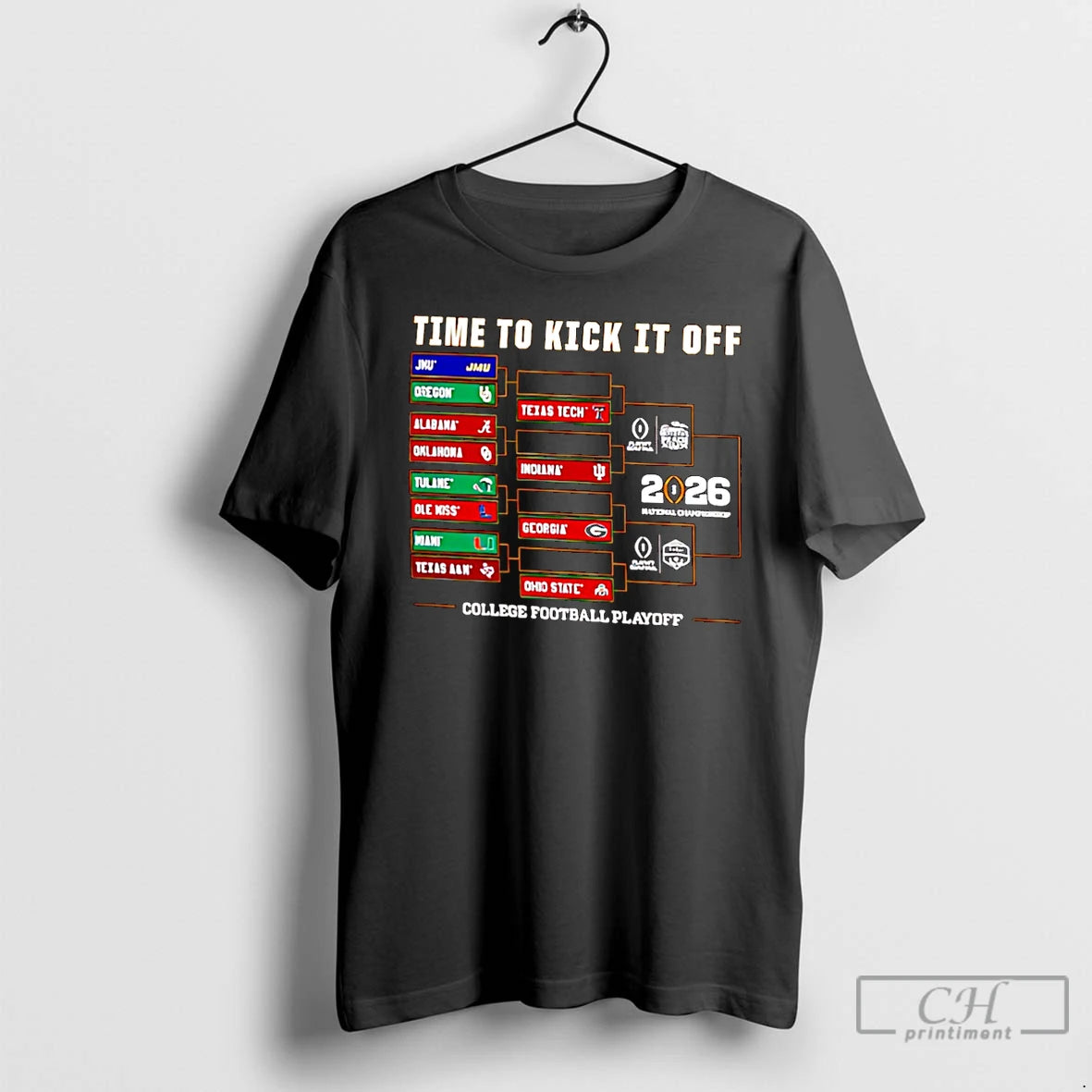 Premium Retro Brand College Football Playoff 2025 26 Time To Kick It Off Bracket Christmas